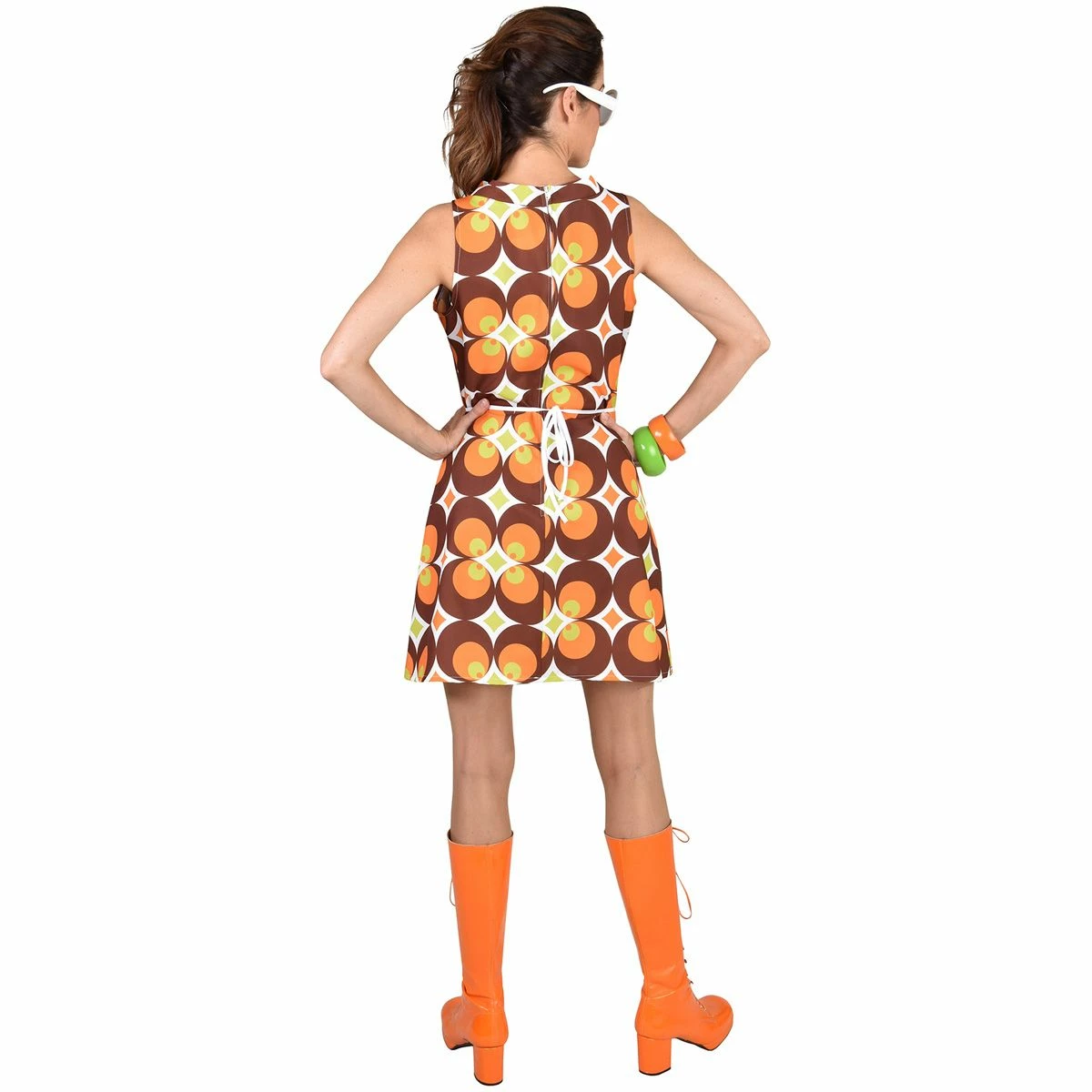 Sixties Jurkje Oranje/Bruin 2 Sixties Jurkje Oranje/Bruin - Afbeelding 2