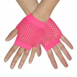 Nethandschoenen Kort Vingerloos Fluor Roze