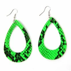 Neon Oorbellen Print Groen