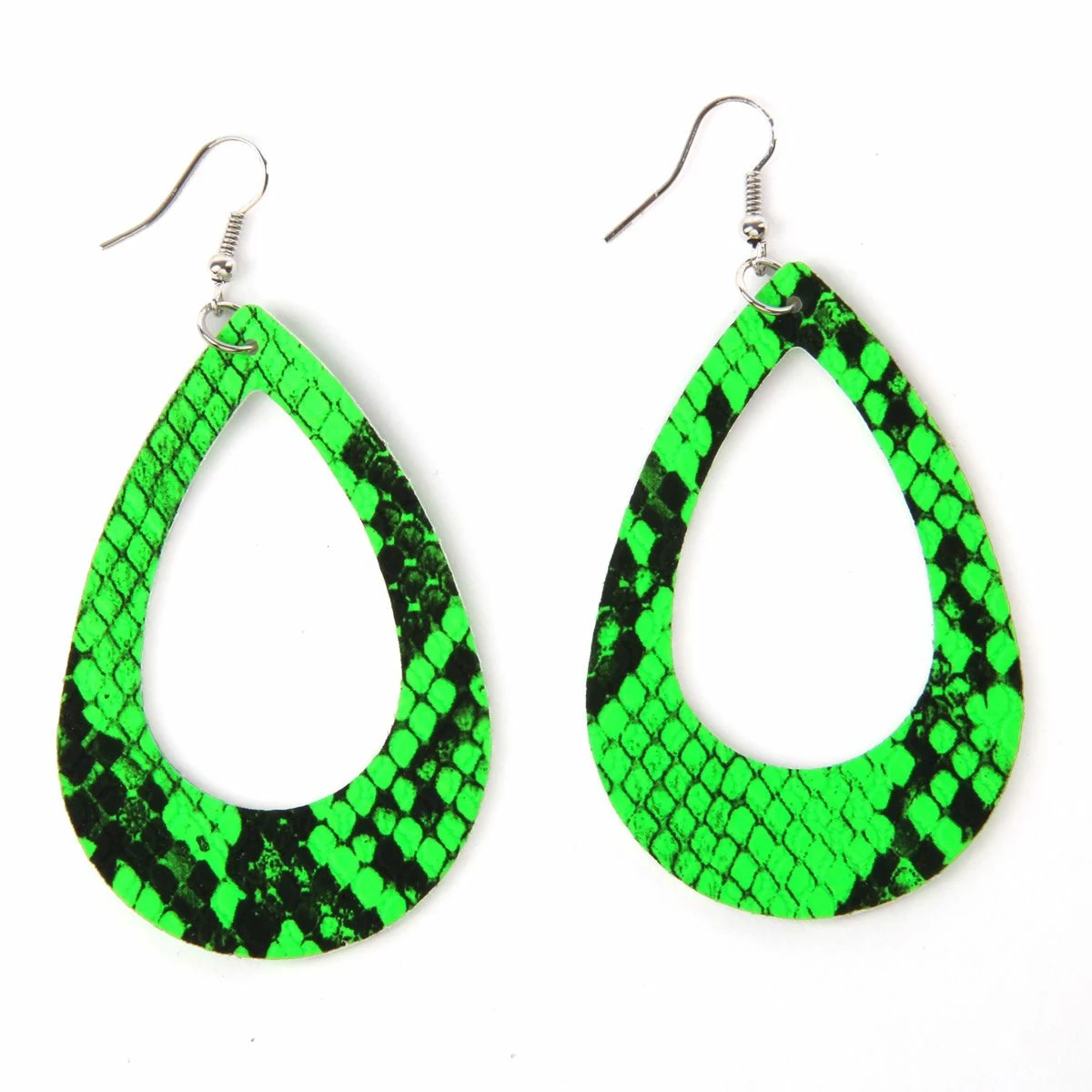 Neon Oorbellen Print Groen 1 Neon Oorbellen Print Groen