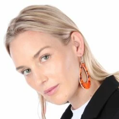 Neon Oorbellen Print Oranje -FiestaMágica Ventas oorbel neon kroko oranje 4 gr