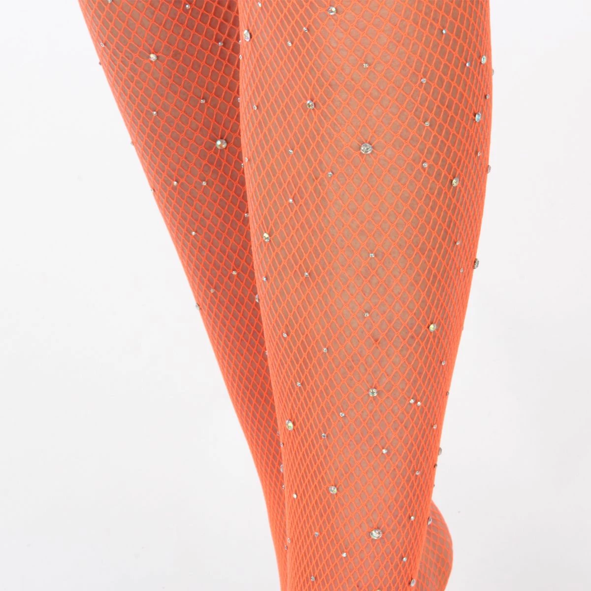 Netpanty Neon Oranje Met Strass 2 Netpanty Neon Oranje Met Strass - Afbeelding 2