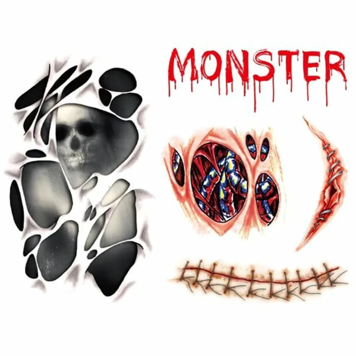 Halloween Tattoo's Monster Littekens 1 Halloween Tattoo's Monster Littekens