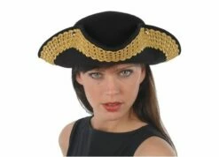 Piratenhoed Breed Galon Zwart/Goud